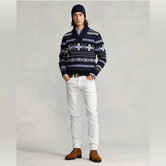 Polo Ralph Lauren 100% wool sweater Holiday Christmas Snow Warm - Picture 2 of 12